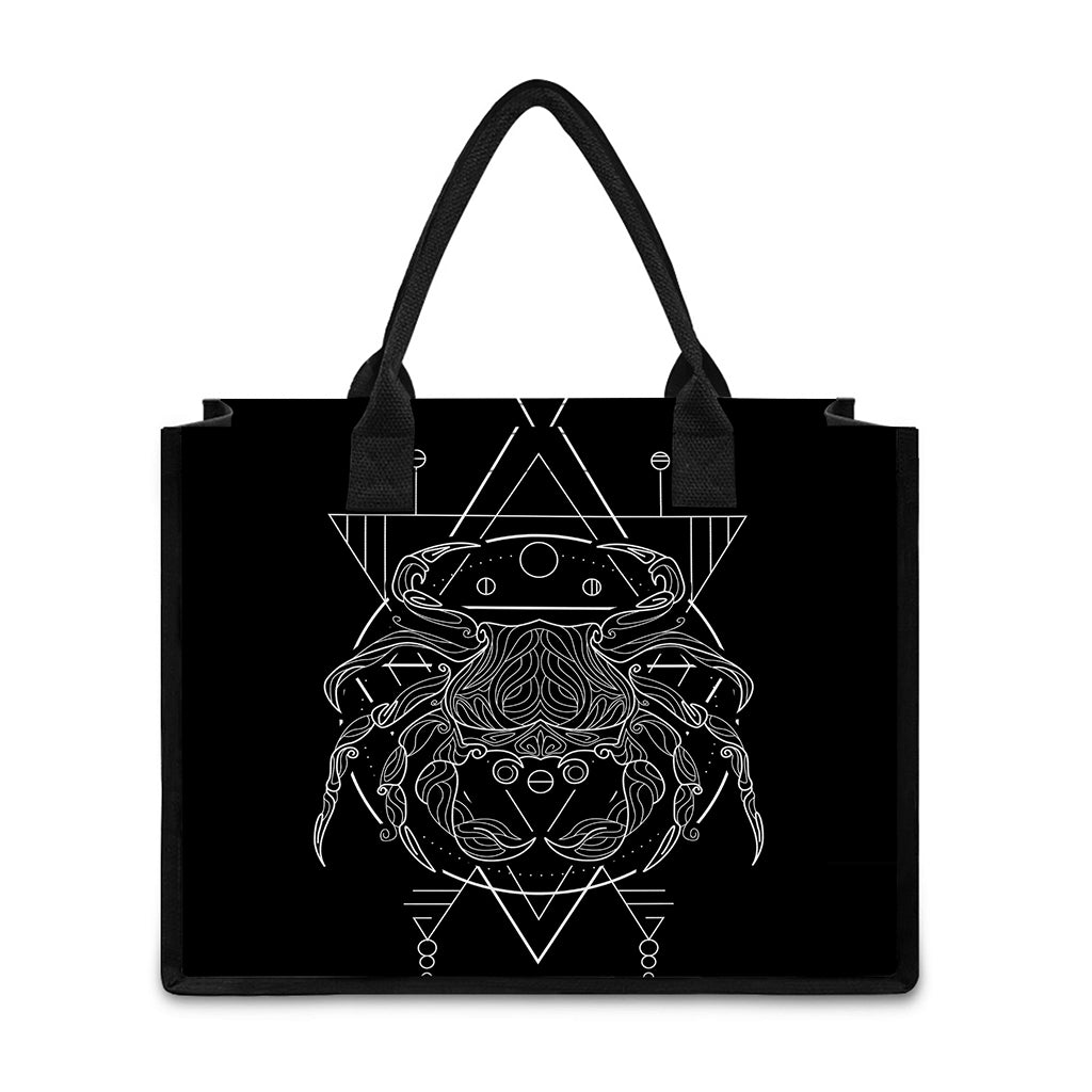 Black And White Cancer Sign Print Canvas Tote Bag