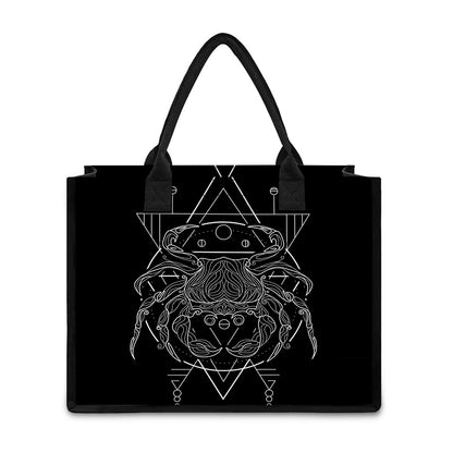 Black And White Cancer Sign Print Canvas Tote Bag