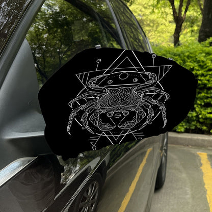 Black And White Cancer Sign Print Car Side Mirror Covers