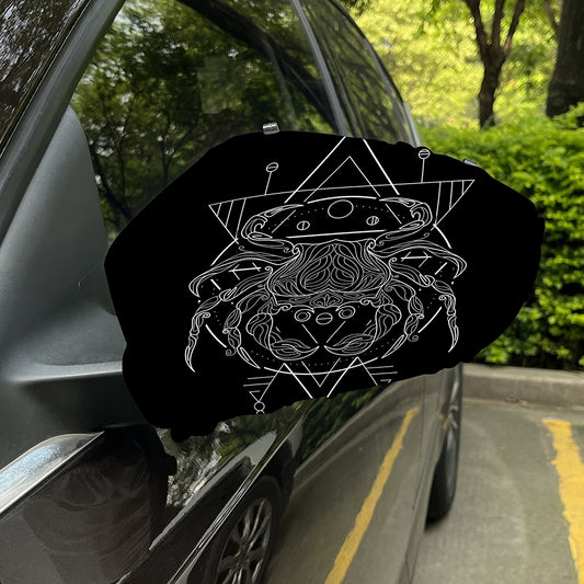Black And White Cancer Sign Print Car Side Mirror Covers