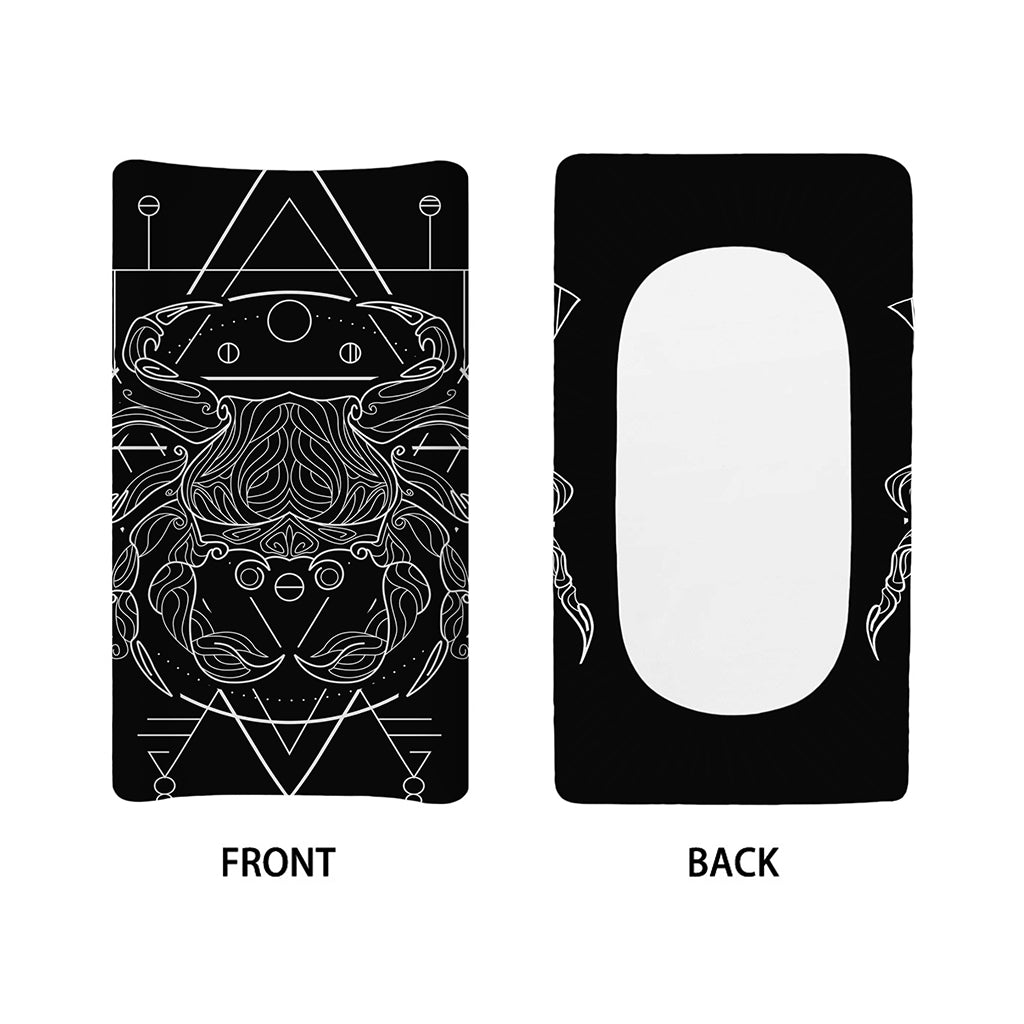 Black And White Cancer Sign Print Changing Pad Cover