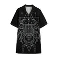 Black And White Cancer Sign Print Cotton Hawaiian Shirt