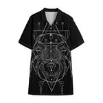 Black And White Cancer Sign Print Cotton Hawaiian Shirt