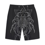 Black And White Cancer Sign Print Cotton Shorts