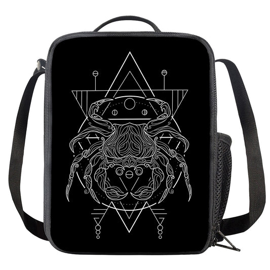 Black And White Cancer Sign Print Crossbody Lunch Bag
