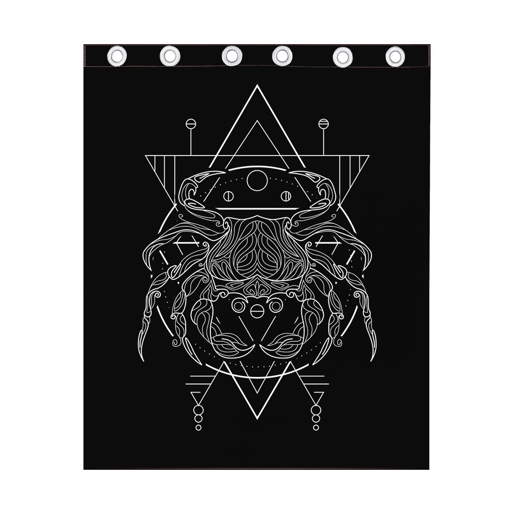 Black And White Cancer Sign Print Curtain
