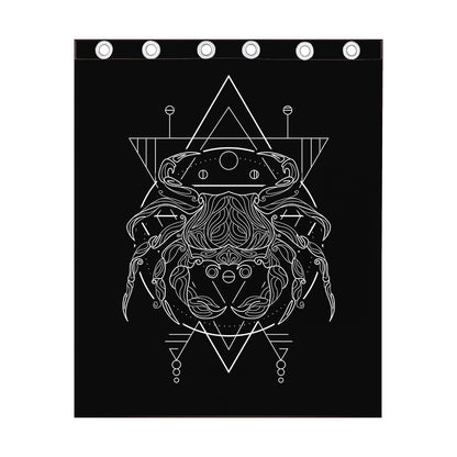 Black And White Cancer Sign Print Curtain