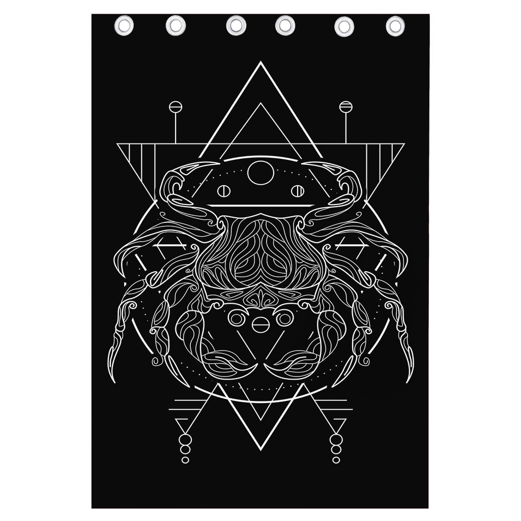 Black And White Cancer Sign Print Curtain