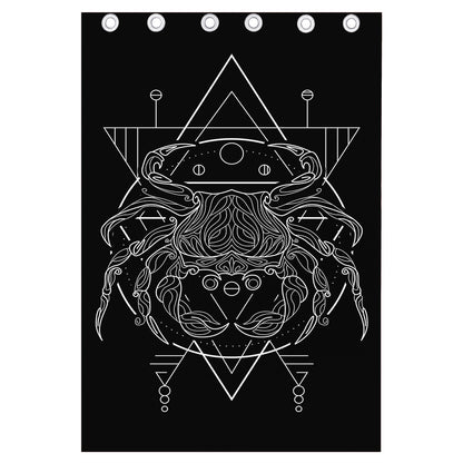 Black And White Cancer Sign Print Curtain
