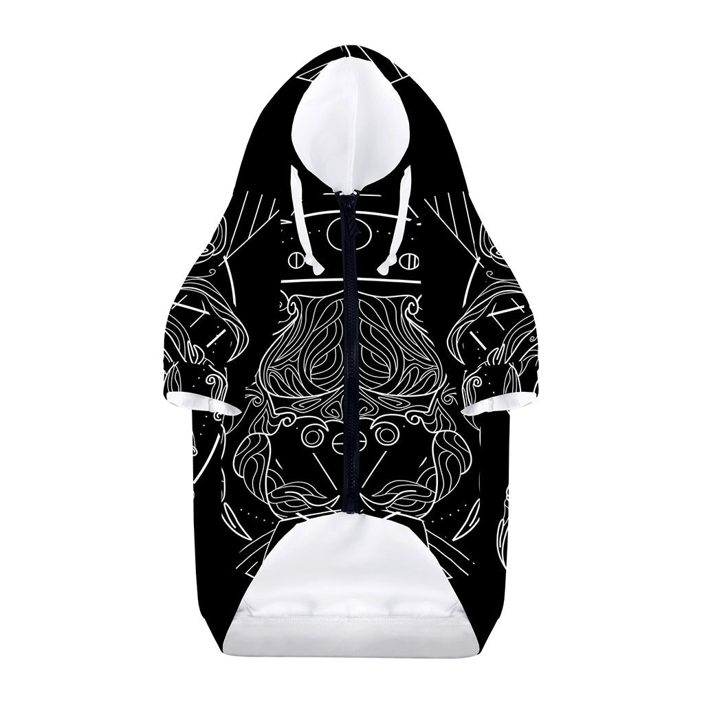 Black And White Cancer Sign Print Dog Zip Up Hoodie