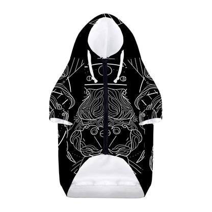 Black And White Cancer Sign Print Dog Zip Up Hoodie