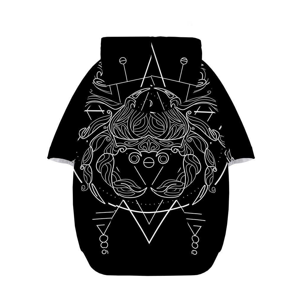 Black And White Cancer Sign Print Dog Zip Up Hoodie
