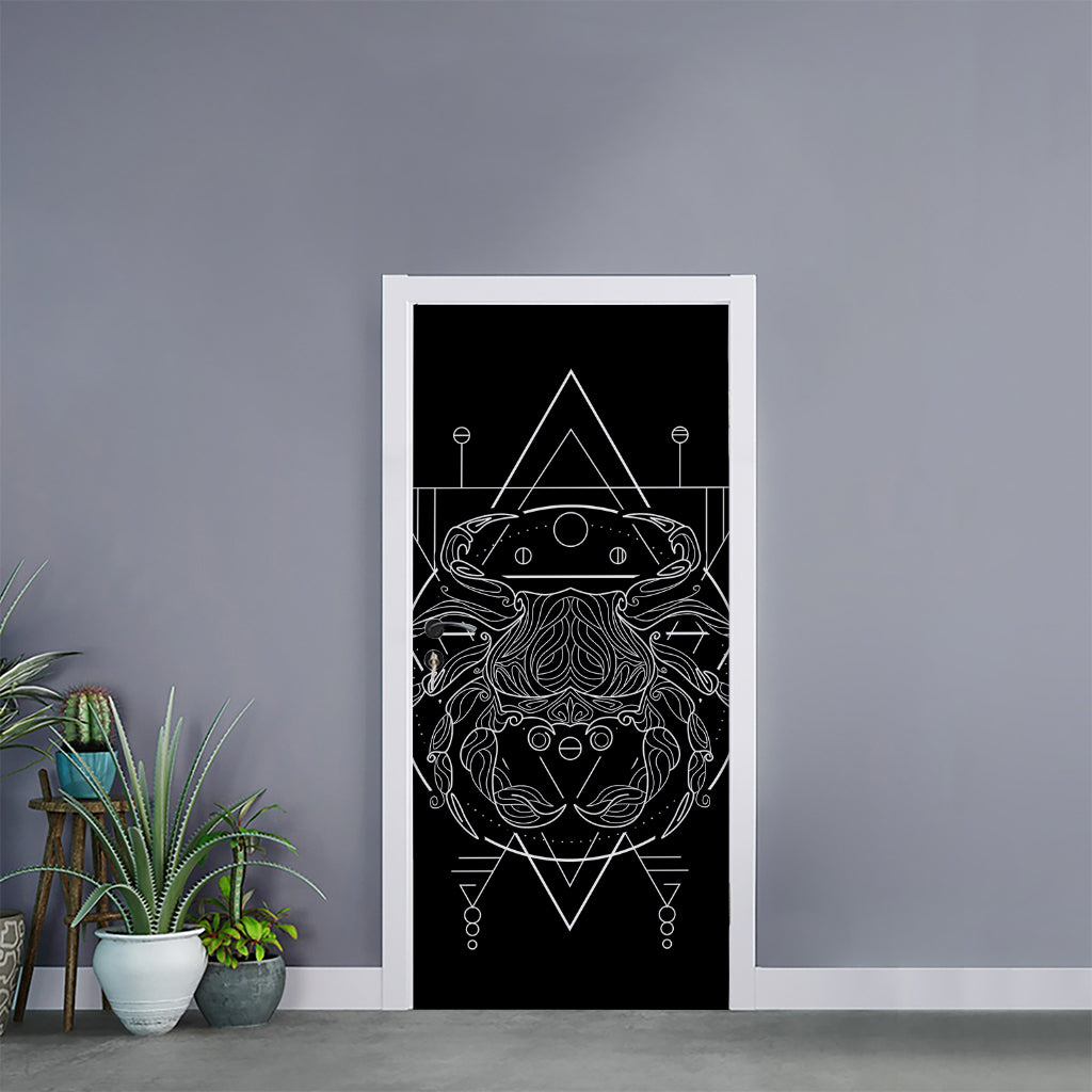 Black And White Cancer Sign Print Door Sticker