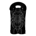 Black And White Cancer Sign Print Double Neoprene Wine Tote