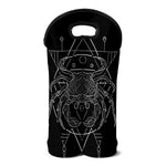Black And White Cancer Sign Print Double Neoprene Wine Tote
