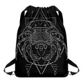 Black And White Cancer Sign Print Drawstring Backpack