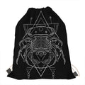 Black And White Cancer Sign Print Drawstring Bag