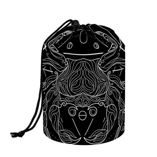 Black And White Cancer Sign Print Drawstring Makeup Bag