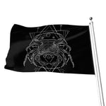 Black And White Cancer Sign Print Flag