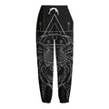 Black And White Cancer Sign Print Fleece Lined Knit Pants