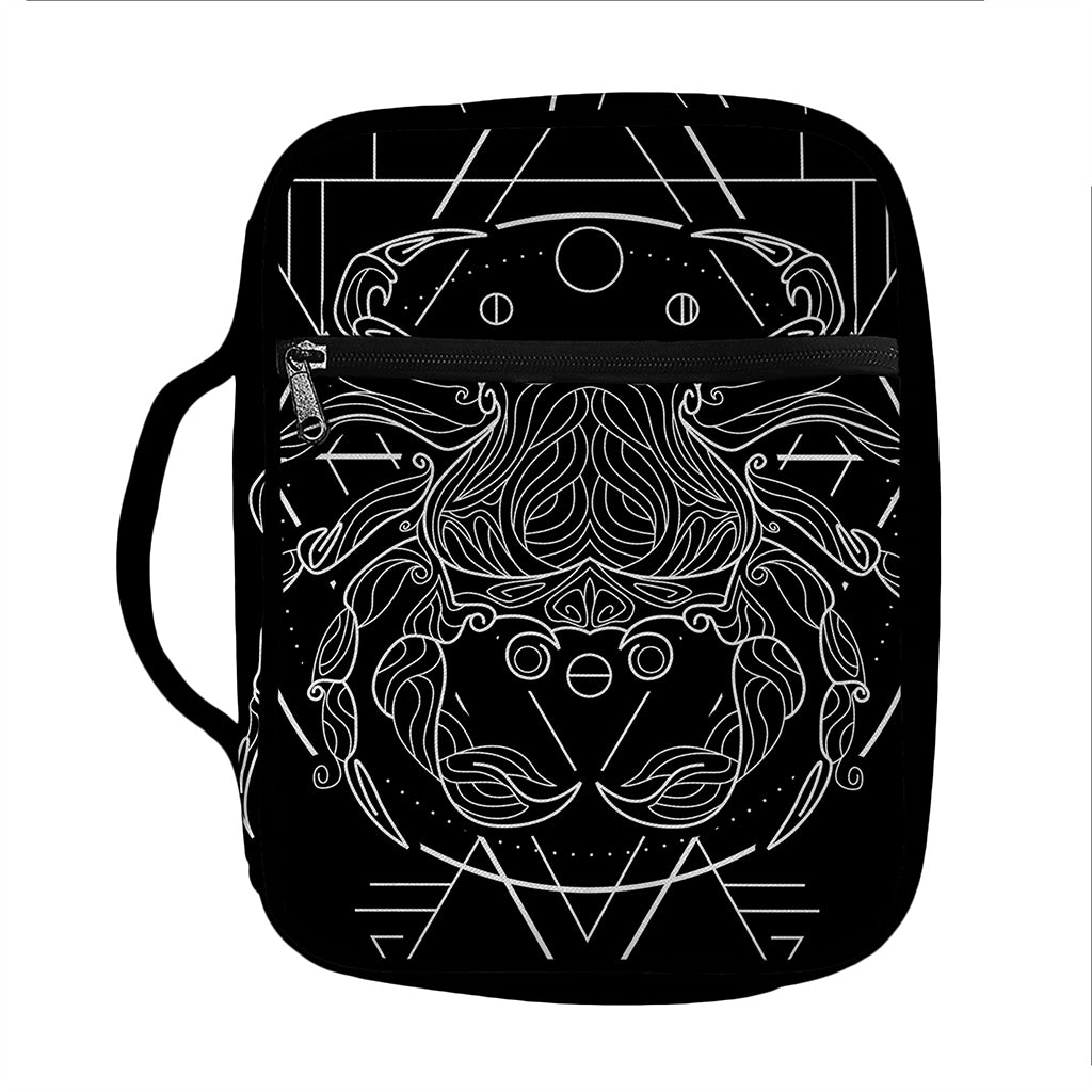Black And White Cancer Sign Print Front Pocket Bible Bag
