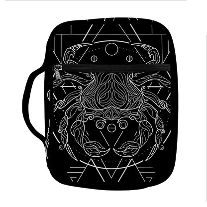 Black And White Cancer Sign Print Front Pocket Bible Bag