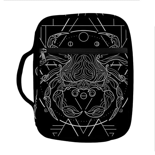 Black And White Cancer Sign Print Front Pocket Bible Bag