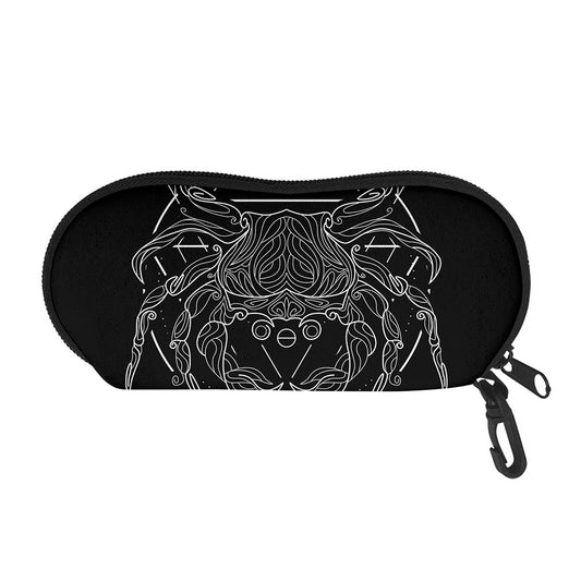 Black And White Cancer Sign Print Glasses Case