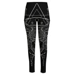 Black And White Cancer Sign Print High-Waisted Pocket Leggings