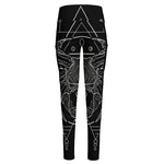 Black And White Cancer Sign Print High-Waisted Pocket Leggings