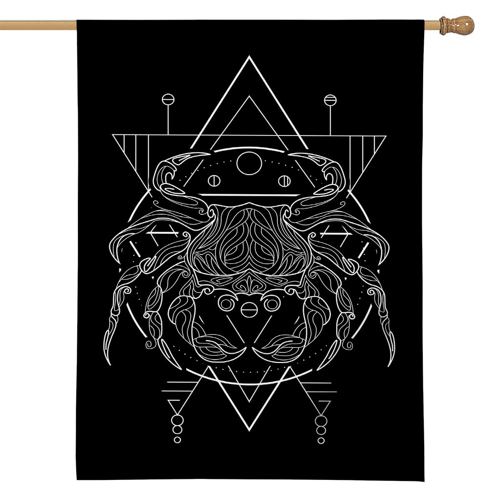 Black And White Cancer Sign Print House Flag