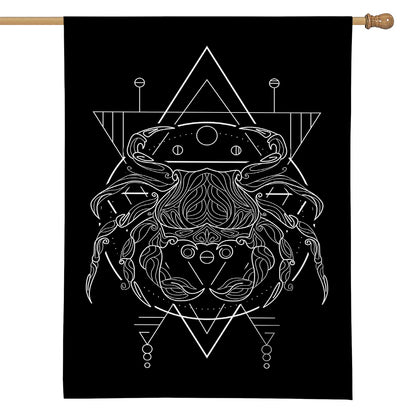Black And White Cancer Sign Print House Flag