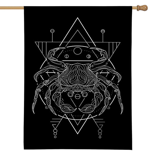 Black And White Cancer Sign Print House Flag