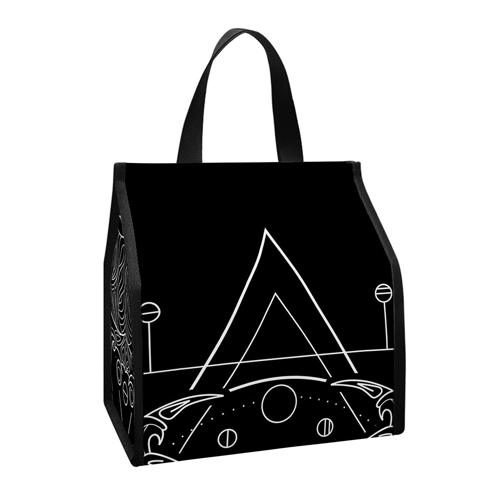 Black And White Cancer Sign Print Insulated Lunch Tote