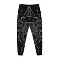 Black And White Cancer Sign Print Jogger Pants