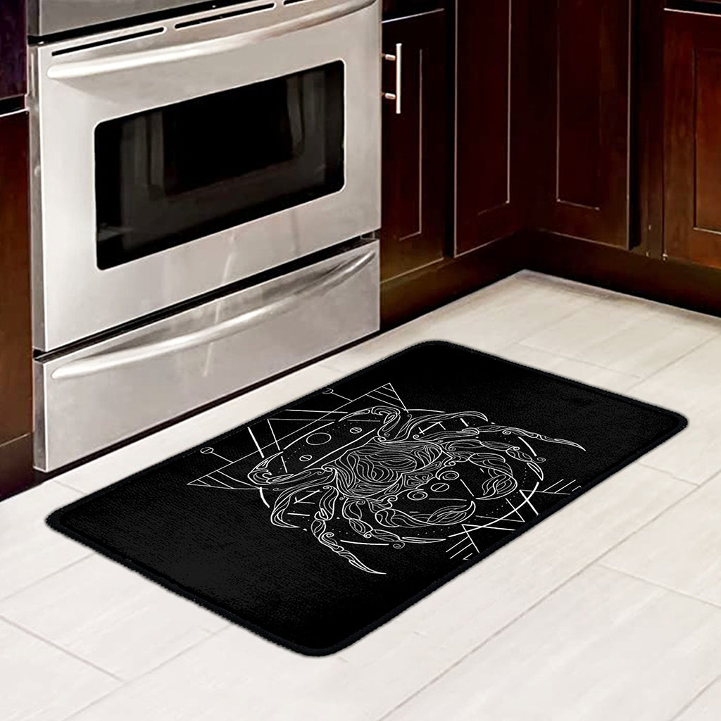 Black And White Cancer Sign Print Kitchen Mat