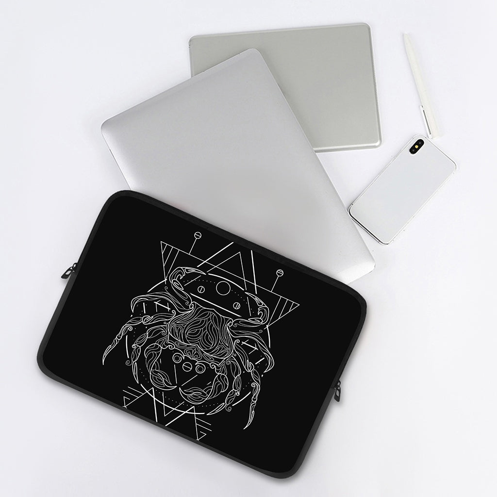 Black And White Cancer Sign Print Laptop Sleeve