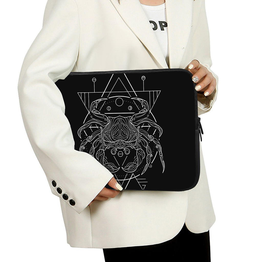Black And White Cancer Sign Print Laptop Sleeve