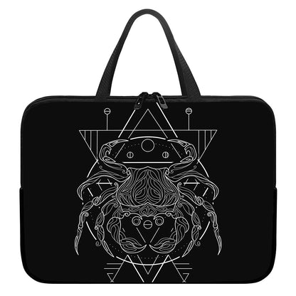 Black And White Cancer Sign Print Laptop Sleeve With Handle
