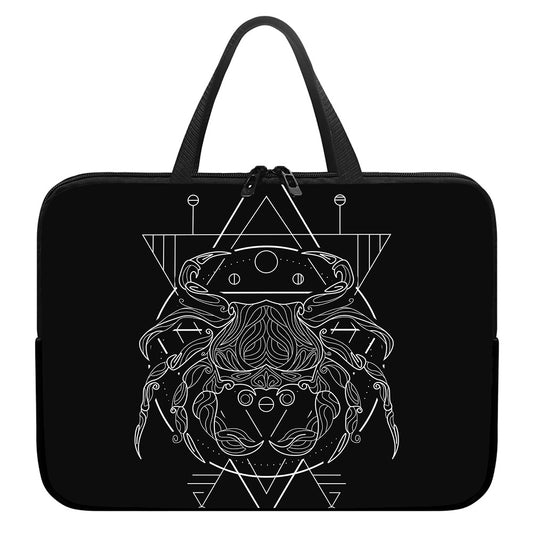 Black And White Cancer Sign Print Laptop Sleeve With Handle