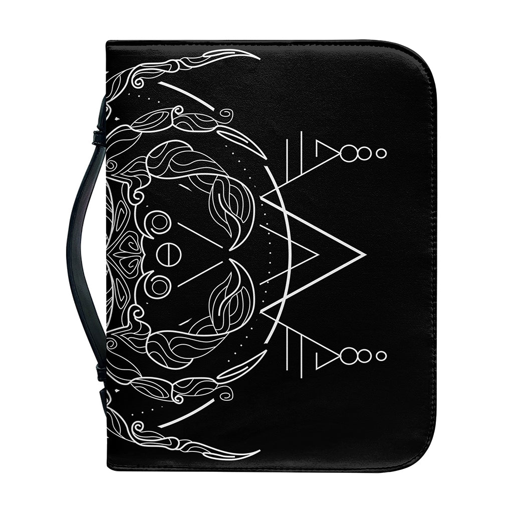 Black And White Cancer Sign Print Leather Bible Cover