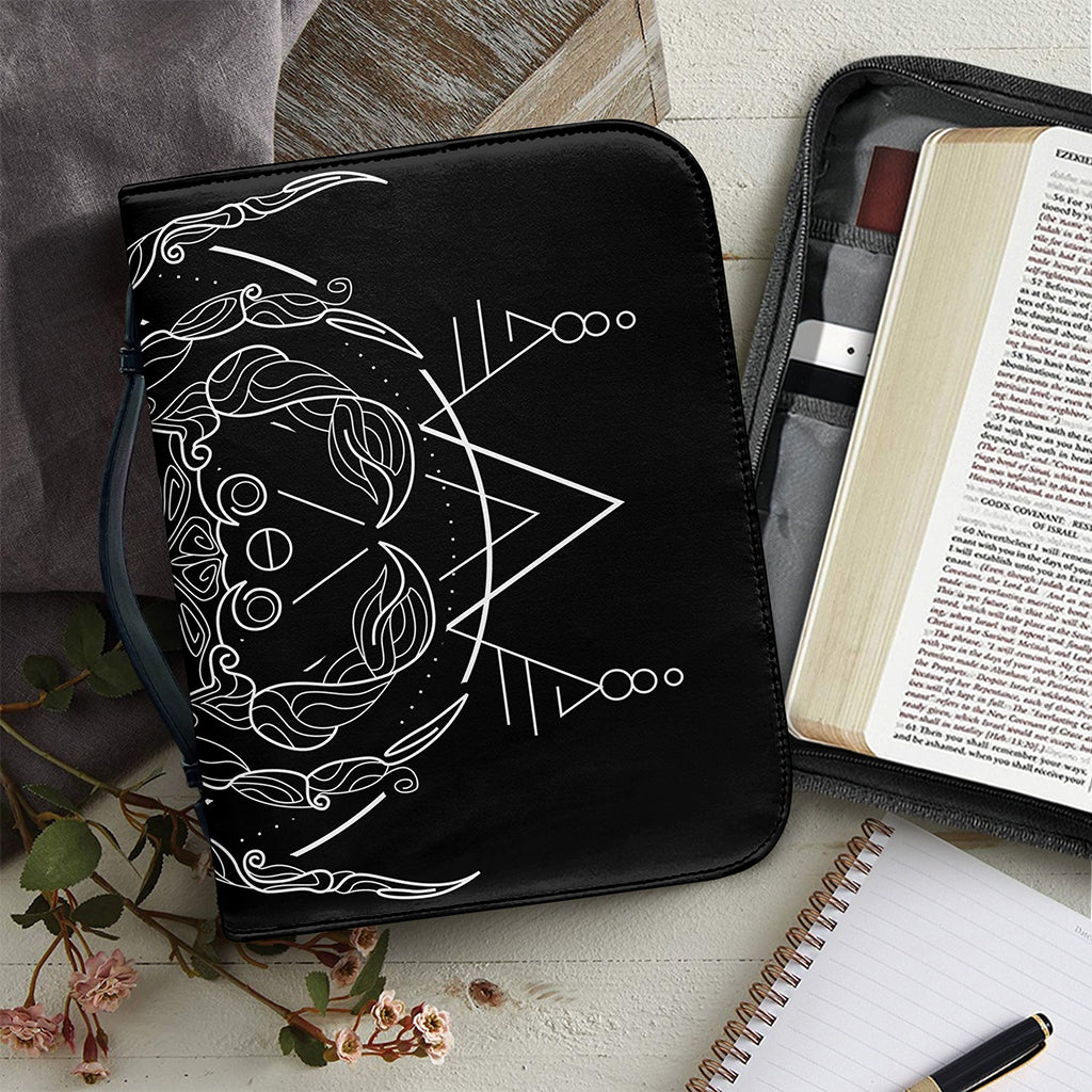 Black And White Cancer Sign Print Leather Bible Cover