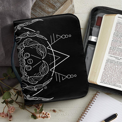 Black And White Cancer Sign Print Leather Bible Cover