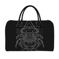 Black And White Cancer Sign Print Leather Duffel Bag