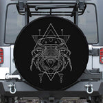 Black And White Cancer Sign Print Leather Spare Tire Cover
