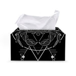 Black And White Cancer Sign Print Leather Tissue Box Cover