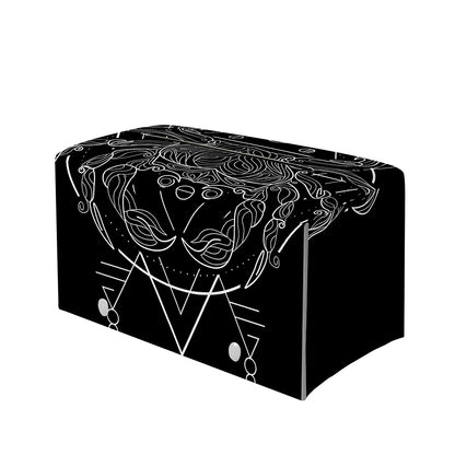 Black And White Cancer Sign Print Leather Tissue Box Cover