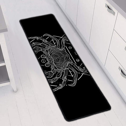 Black And White Cancer Sign Print Long Kitchen Mat