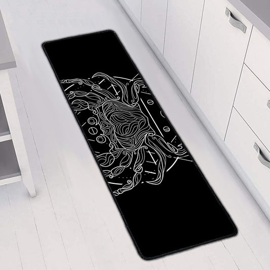 Black And White Cancer Sign Print Long Kitchen Mat