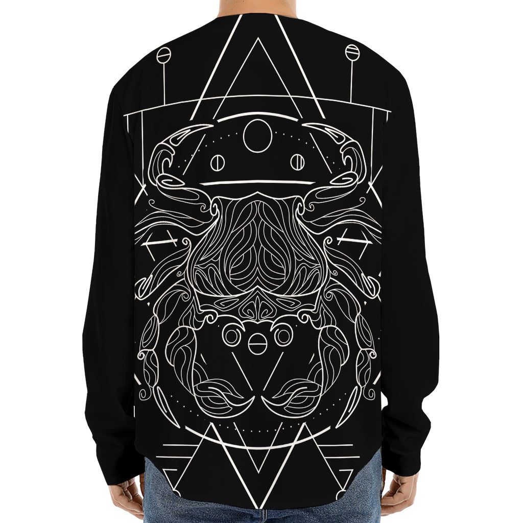 Black And White Cancer Sign Print Long Sleeve Baseball Jersey